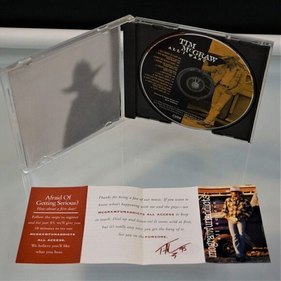 All I Want by Tim McGraw CD 1995 Curb Records With Fun Addicts Card - Picture 7 of 9